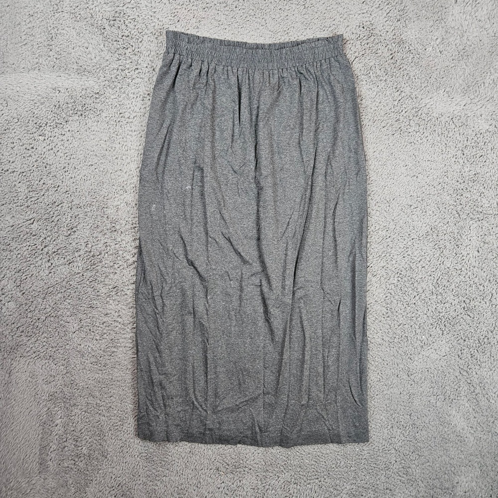 Yasuko Womens Charcoal Gray Rayon Lycra Elastic Waist Maxi Skirt Made‎ in USA S